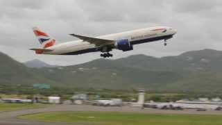 preview picture of video 'British Airways B777-200 Taking Off St. Lucia TLPL'