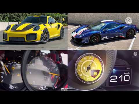 Ferrari 488 Pista vs Porsche 911 GT2 RS 0-300 kmh race