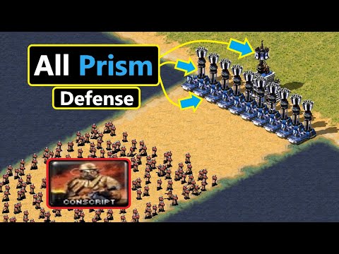 All Prism Defense vs Conscripts - Same Cost - Red Alert 2