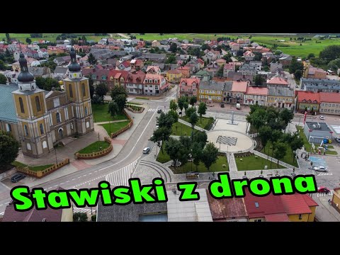 Stawiski z drona obwodnica kościół zalew