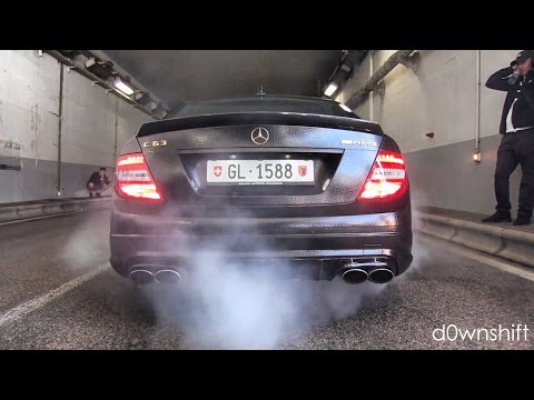 Mercedes C63 AMG HUGE Burnouts in Monaco