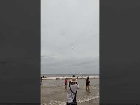 P-51A Mustang and F-22 Raptor Heritage Flight at Cocoa Beach Air Show 2025