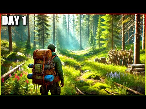 Day 1 Wilderness Survival in This New Update - Sons Of The Forest Gameplay