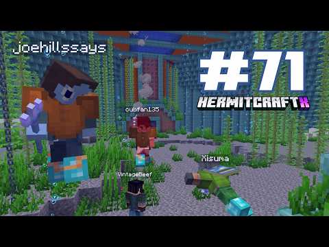Fluids! Trident arena test games with xBCrafted, Xisuma, Joel, Beef, & Cub! — HermitCraft 10: ep 71