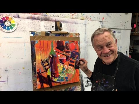 BobBlast 145 - "Painting Burgundy & Blue - Demo Part Four, Continuing with Loose Color."