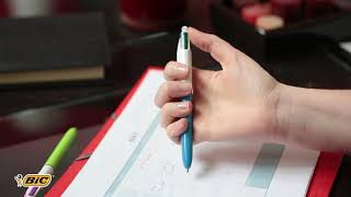 Ручка шариковая автоматическая BIC "4 Colours", 4 цвета (синий, черный, красный, зеленый), узел 0,8 мм, линия письма 0,3 мм, 889971