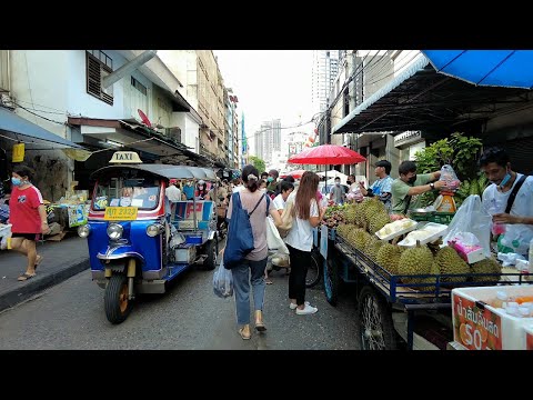 [4K] Morning Walk around Silom Soi 20 Market in Bangkok, Thailand