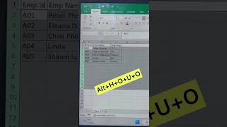 3) Hide/Unhide Multiple Rows and Columns | Excel Shortcut | #shorts
