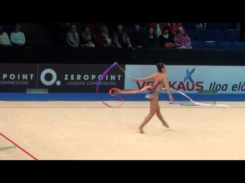 Aliya Assymova KAZ ribbon Espoo World Cup 2016