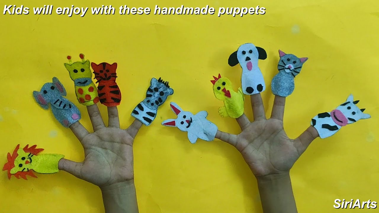 How to make Farm animal Finger Puppets || DIY Felt finger puppets || Pre-school crafts for kids