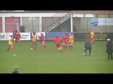 Coupe de France féminine :FC Rouen - FCF Juvisy (échauffements)