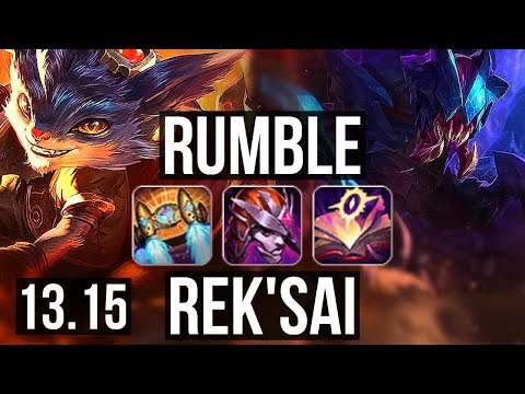 RUMBLE vs REK'SAI (JNG) | 6/0/8, 69% winrate, Dominating | NA Grandmaster | 13.15
