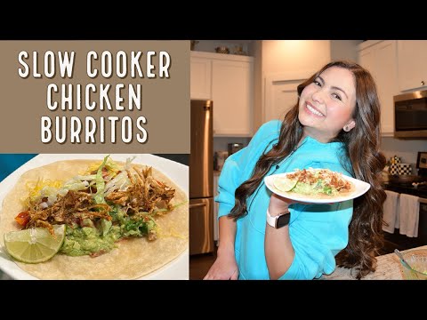 Easy Slow Cooker Recipe...Chicken Burritos! 🌯