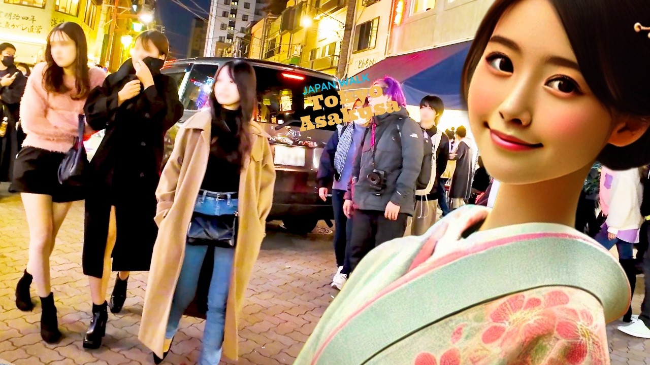 Tokyo Asakusa 🐶 Night Culture 💖 4K Non-Stop 1 Hour