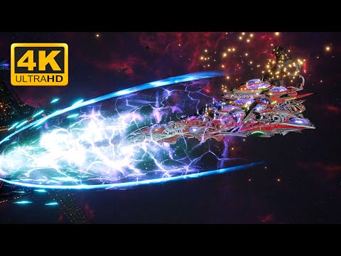 Craftworld Aeldari vs Imperial Navy - Skalgrim Mod - 4K Quality - Battlefleet Gothic Armada 2