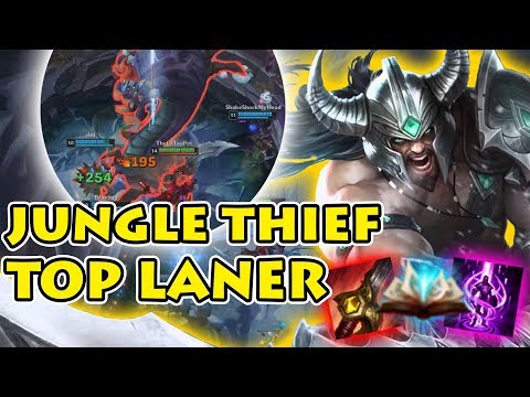 JUNGLE THIEF SMITE TOP - DESTROYS TAHM KENCH AS TRYNDAMERE - DIAMOND RANKED [Patch 7.24]