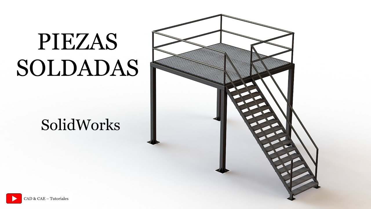 Piezas soldadas | Miembro estructural | Escaleras | SolidWorks