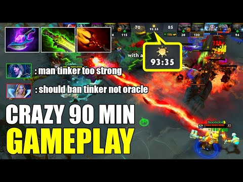 Crazy 93 Min Game, Enemy Deff Megacreep | Tinker Dota 2 Gameplay