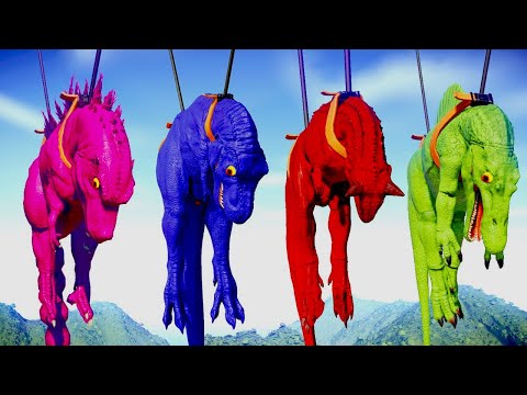 Allosaurus Color Pack Vs Indominus Rex Vs T-Rex Dinosaurs Fighting in Jurassic World Evolution 2