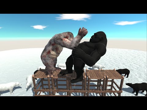 Goro Giant the Mutant Primates vs Shadow Itself on Snow Bear Tower - Animal Revolt Battle Simulator