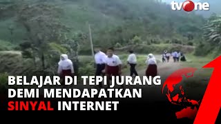Download lagu Susah Sinyal, Siswa Belajar Online di Gubuk Tepi Jurang | tvOne mp3