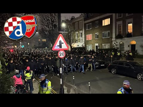 Corteo Bad Blue Boys in London | Arsenal - Dinamo Zagreb | Korteo BBB-a u Londonu