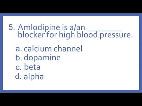 Top 200 Drugs Practice Test Question - Amlodipine is a _ for high blood pressure (PTCB PTCE NAPLEX)