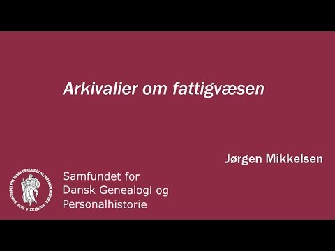 Arkivalier om fattigvæsen