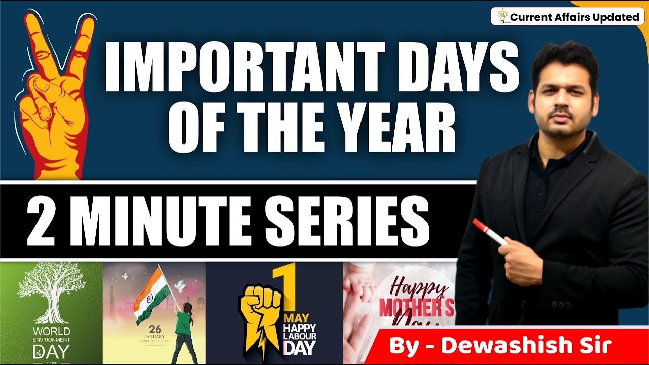 Important days of the Year -January to December | National/International Days| By Dewashish Sir