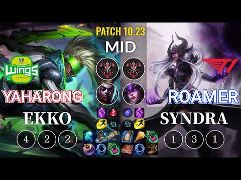 JAG Yaharong Ekko vs T1 Roamer Syndra Mid - KR Patch 10.23