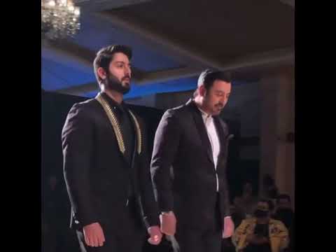 Noman ijaz with his son At hum Bridal couture week 2021