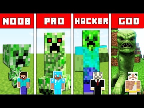 Minecraft Battle: SUPER CREEPERS CHALLENGE - NOOB vs PRO vs HACKER vs GOD in Minecraft Animation