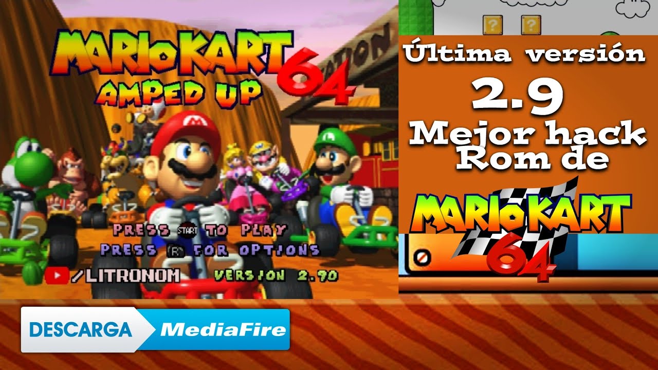 Juega El increíble Amped Up 2.9 !! la Mejor Hack rom De Mario Kart 64 .