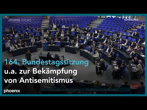 Video Thumbnail: 164. Sitzung des Deutschen Bundestags, u.a. zur Bekämpfung von Antisemitismus