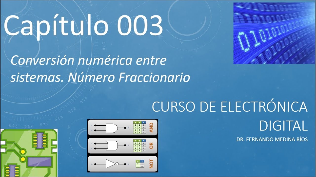 Conversiones entre diferentes sistemas numéricos. Parte fraccionaria (Electrónica Digital Cap. 003)
