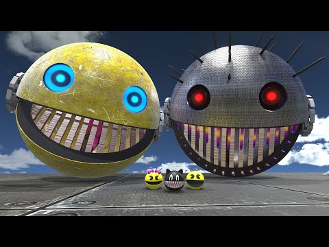 Robot Pacman & Ms-Pacman VS Spiky Monster / Best Adventure #6