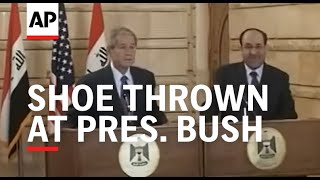 Shoe Thrown at Pres. Bush - 2008 | Today In History | 14 Dec 18