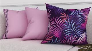 Декоративная подушка «939396» розовый, фиолетовый/сирень — видео о товаре