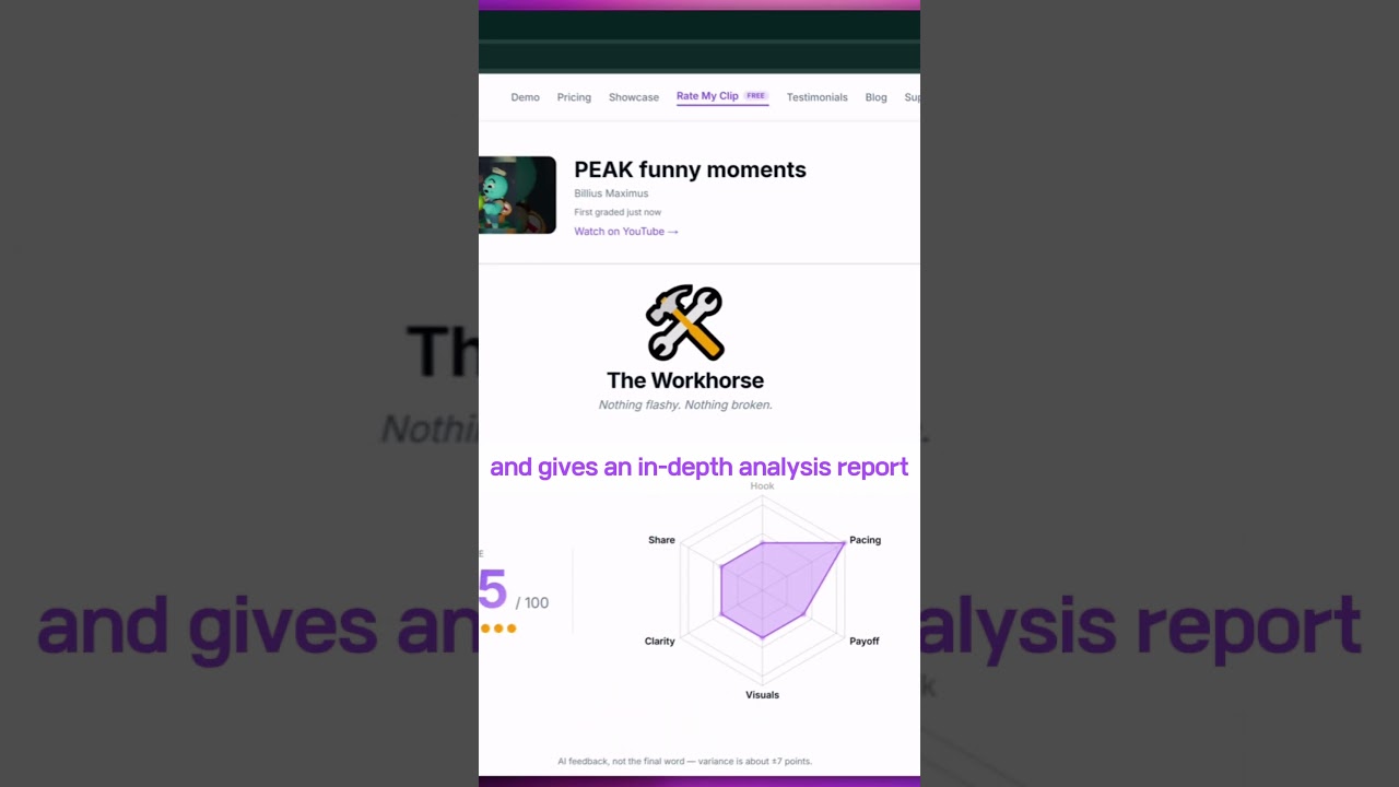 Rate My Clip — free AI grader for YouTube Shorts