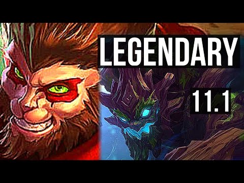 WUKONG vs MAOKAI (TOP) | 16/1/4, 7 solo kills, Legendary, 800+ games | NA Diamond | v11.1