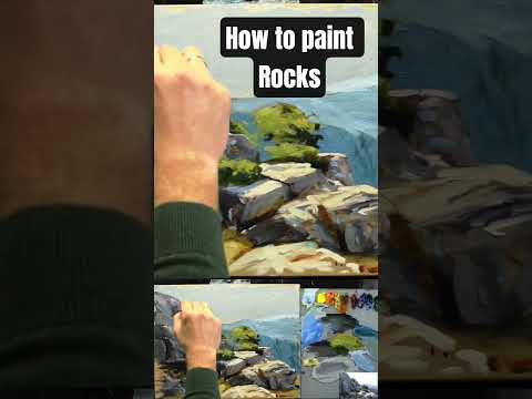 How to paint rocks in oils #painting #art #mountains #artwork