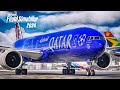 Qatar Airways B777 Doha Capetown Full Flight Flight Simulator 2024