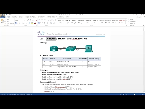 8.2.3.5 Lab - Configuring Stateless and Stateful DHCPv6 (GNS3)