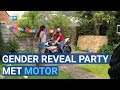Gender reveal party met motor
