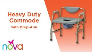 Product video: Nova Heavy Duty Bedside Commodes, White or Gray (450 - 500 Weight Capacity)