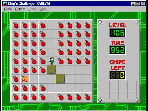 Chip's Challenge 1 Level 106 (Kablam) - 907 seconds