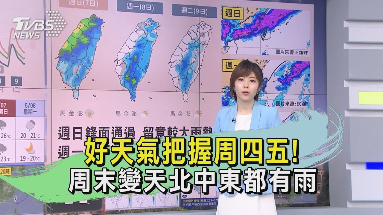 好天氣把握周四五! 周末變天北中東都有雨