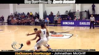 McNamara's Johnathan McGriff buckles man's knee put m n 3-pt stance J,Houdini escape,shakes,passes!
