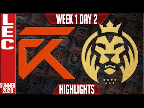XL vs MAD Highlights | LEC Summer 2020 W1D2 | Excel Esports vs MAD Lions