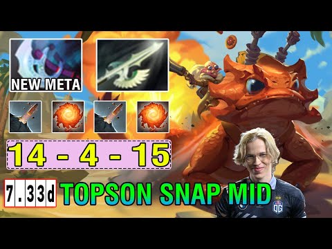 Topson [Snapfire] Mid vs Windranger - 100% New Meta Build Manta + Heaven's Halberd Dota2 7.33D